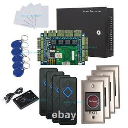 Wiegand Tcp/ip Access Control Panel Board Kit Ac230v Metal Power Box Pour 4 Portes