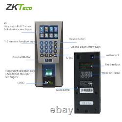 ZKTeco F18 Contrôle d'accès de porte d'empreinte digitale biométrique TCP/IP Temps de présence