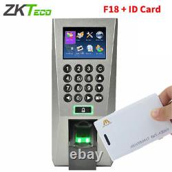 ZKTeco F18 TCP/IP + ID Contrôle d'accès de porte de présence de temps d'empreinte digitale biométrique