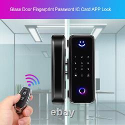 (noir)app Lock Fingerprint Lock Verrouillage De Porte En Verre Pour Le Contrôle D'accès Sans Cadre
